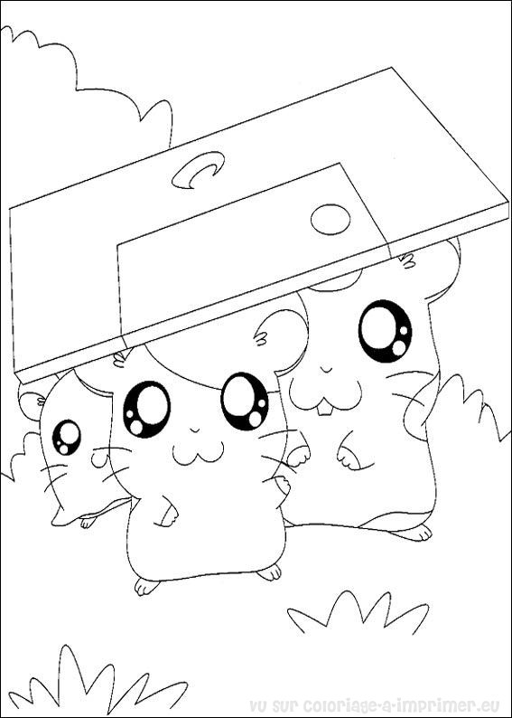 Dessin à colorier: Hamtaro (Dessins Animés) #40169 - Coloriages à Imprimer Gratuits