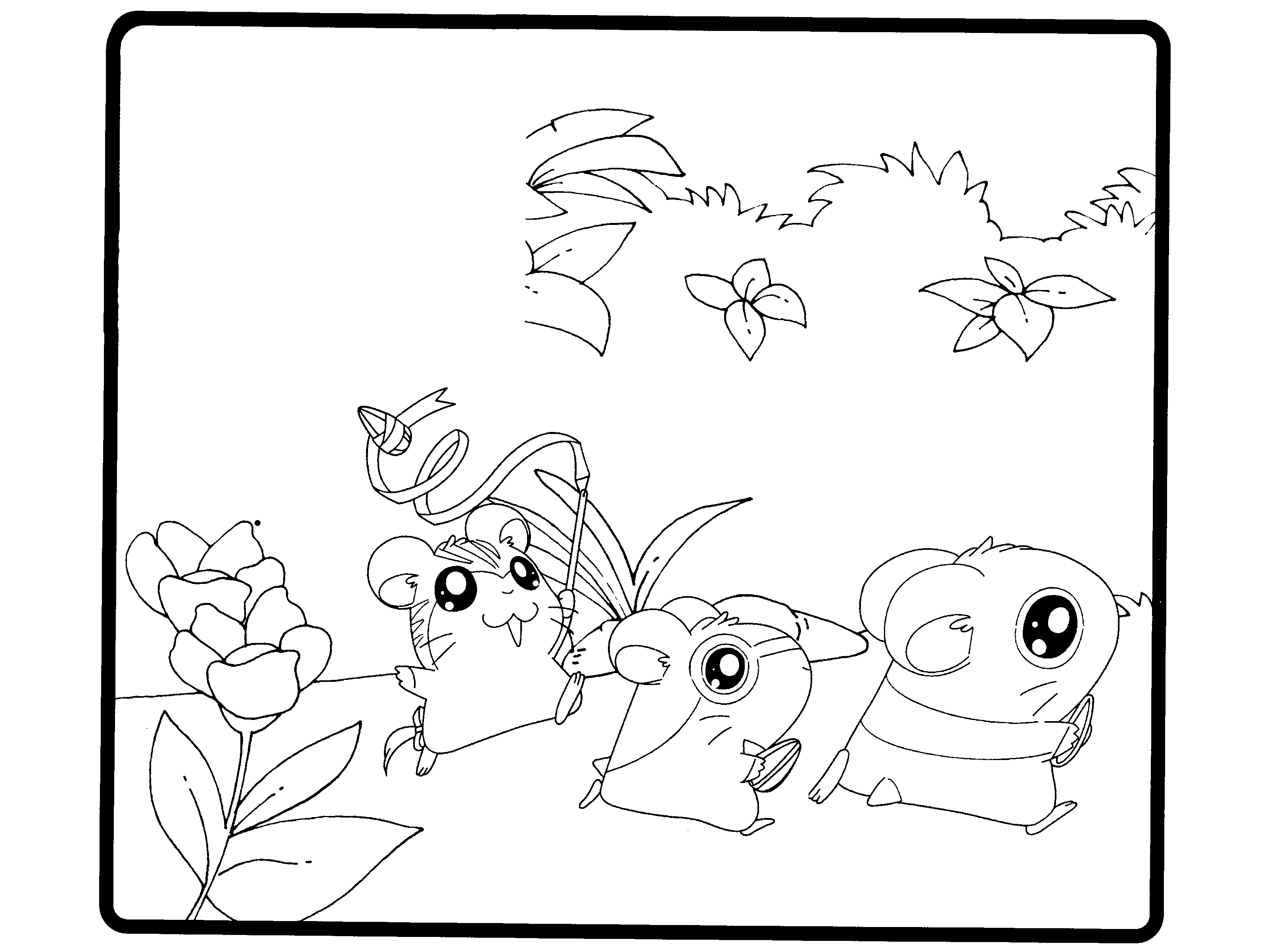 Dessin à colorier: Hamtaro (Dessins Animés) #40174 - Coloriages à Imprimer Gratuits