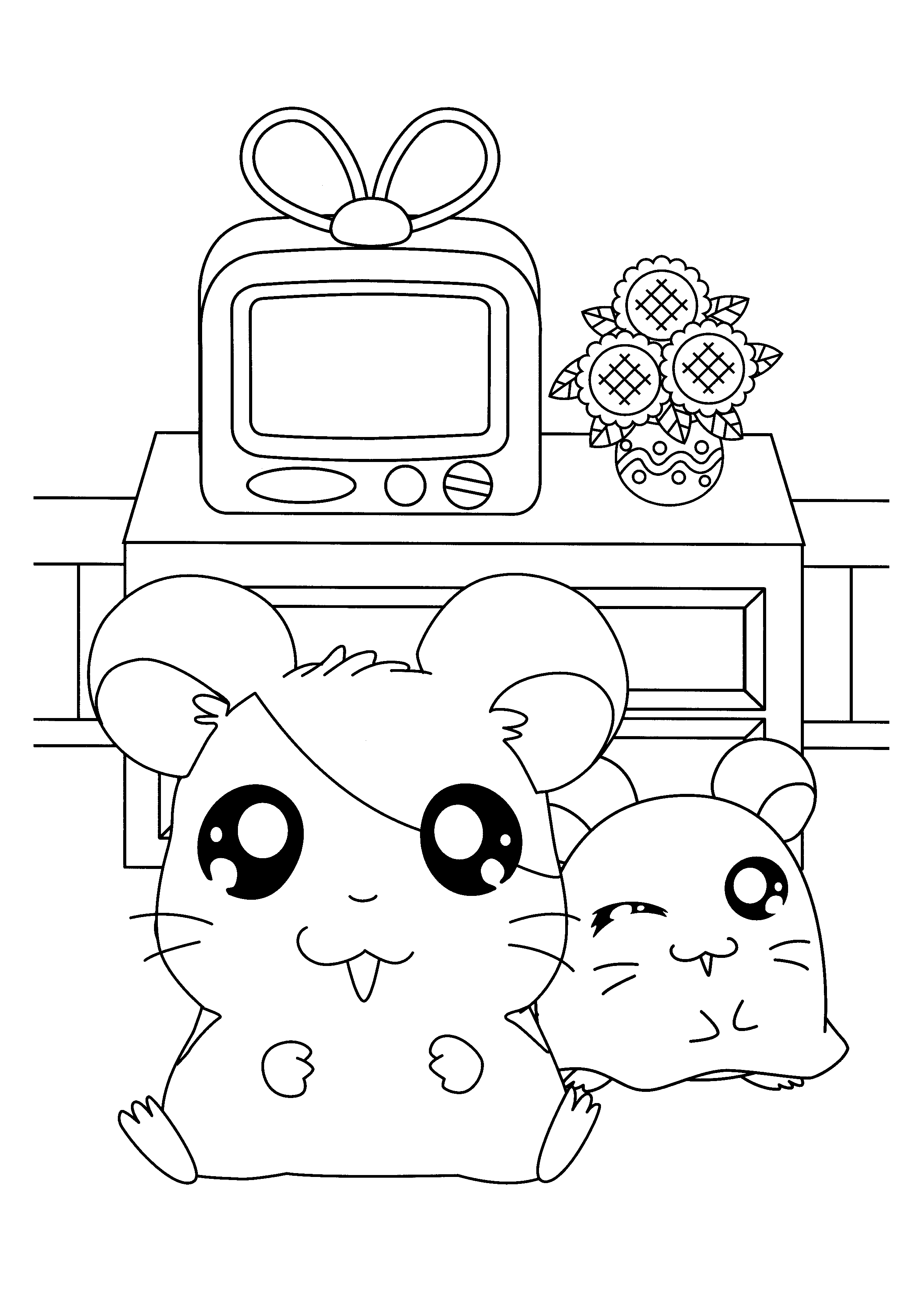 Dessin à colorier: Hamtaro (Dessins Animés) #40179 - Coloriages à Imprimer Gratuits