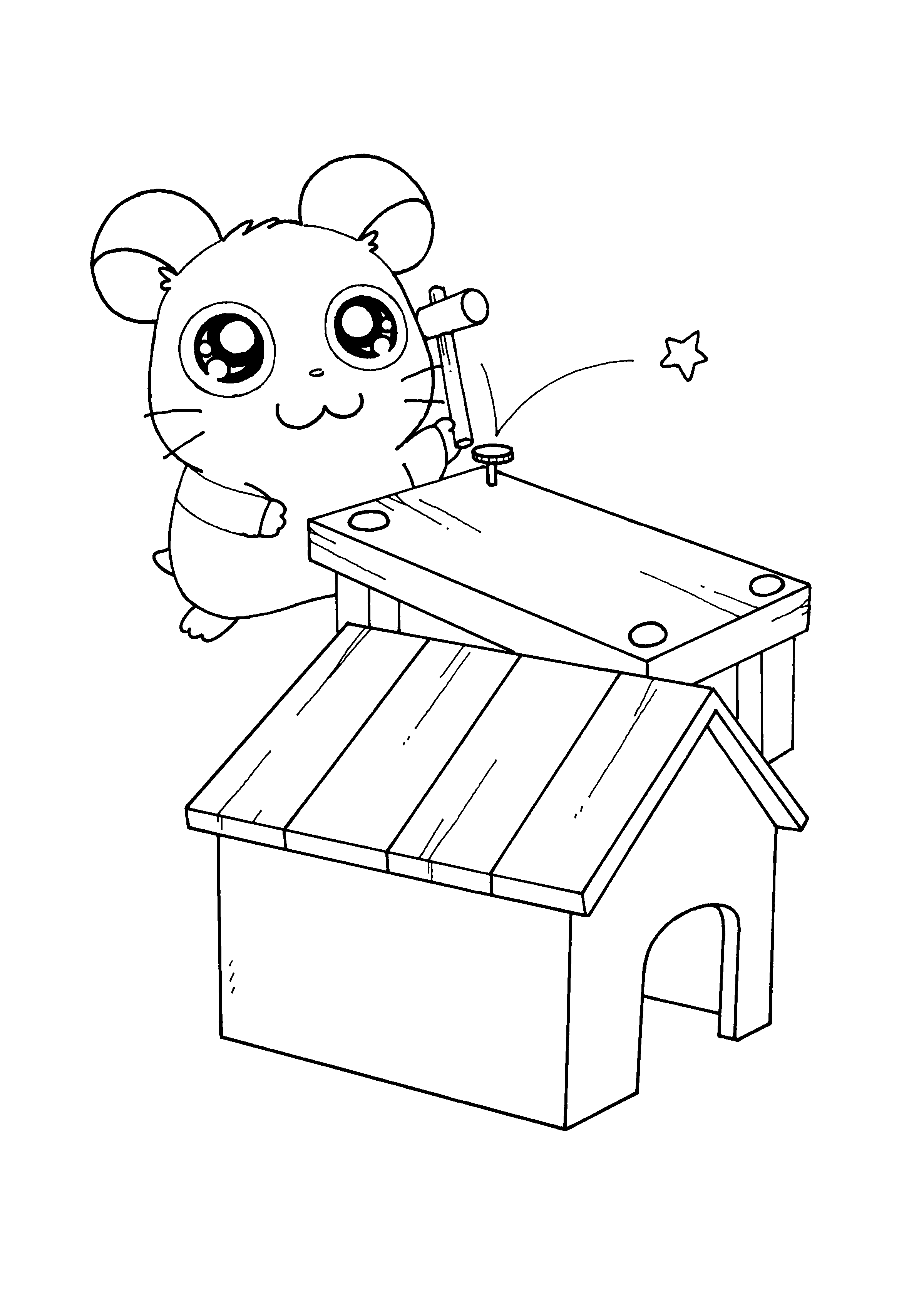 Dessin à colorier: Hamtaro (Dessins Animés) #40182 - Coloriages à Imprimer Gratuits