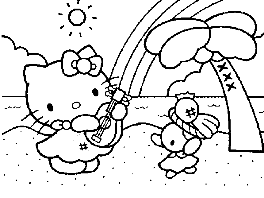 Dessin à colorier: Hello Kitty (Dessins Animés) #36746 - Coloriages à Imprimer Gratuits