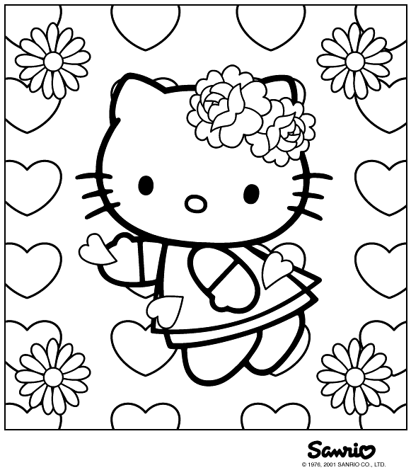 Dessin à colorier: Hello Kitty (Dessins Animés) #36760 - Coloriages à Imprimer Gratuits