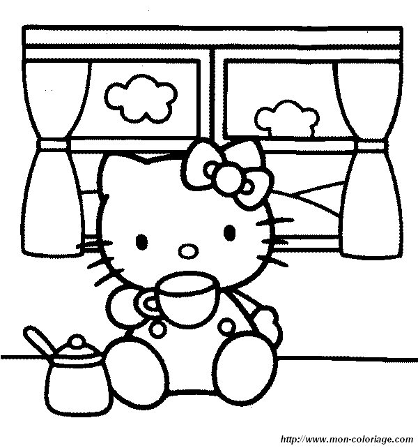 Dessin à colorier: Hello Kitty (Dessins Animés) #36777 - Coloriages à Imprimer Gratuits