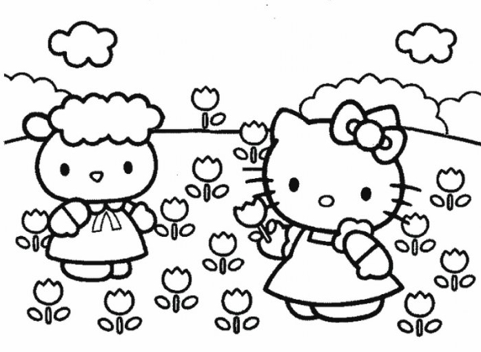 Dessin à colorier: Hello Kitty (Dessins Animés) #36798 - Coloriages à Imprimer Gratuits