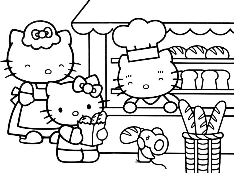 Dessin à colorier: Hello Kitty (Dessins Animés) #36814 - Coloriages à Imprimer Gratuits