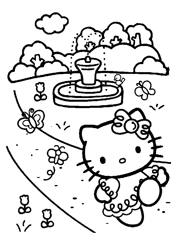 Dessin à colorier: Hello Kitty (Dessins Animés) #36819 - Coloriages à Imprimer Gratuits