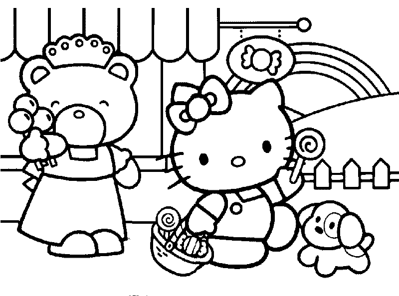 Dessin à colorier: Hello Kitty (Dessins Animés) #36824 - Coloriages à Imprimer Gratuits