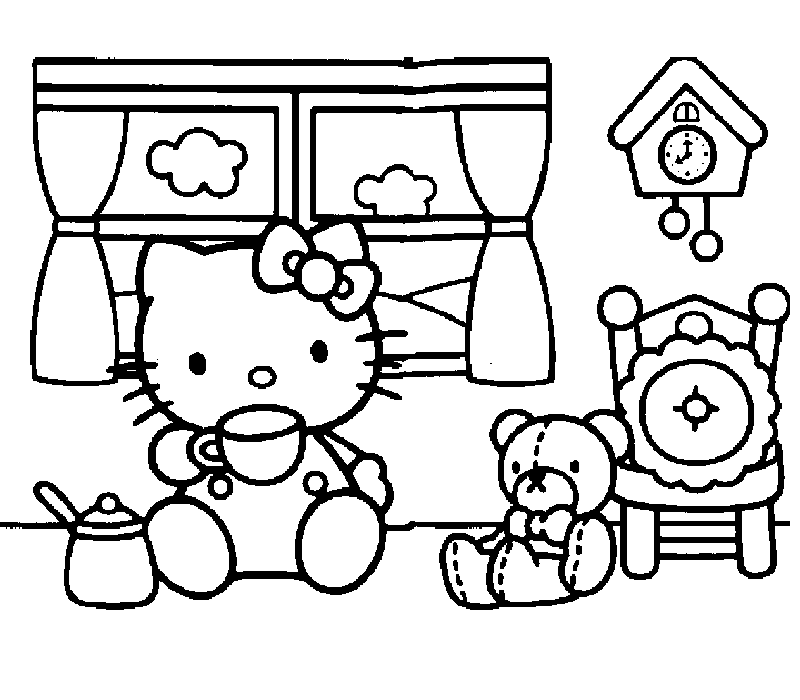 Dessin à colorier: Hello Kitty (Dessins Animés) #36834 - Coloriages à Imprimer Gratuits