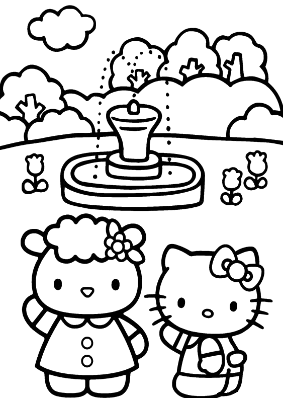 Dessin à colorier: Hello Kitty (Dessins Animés) #36841 - Coloriages à Imprimer Gratuits