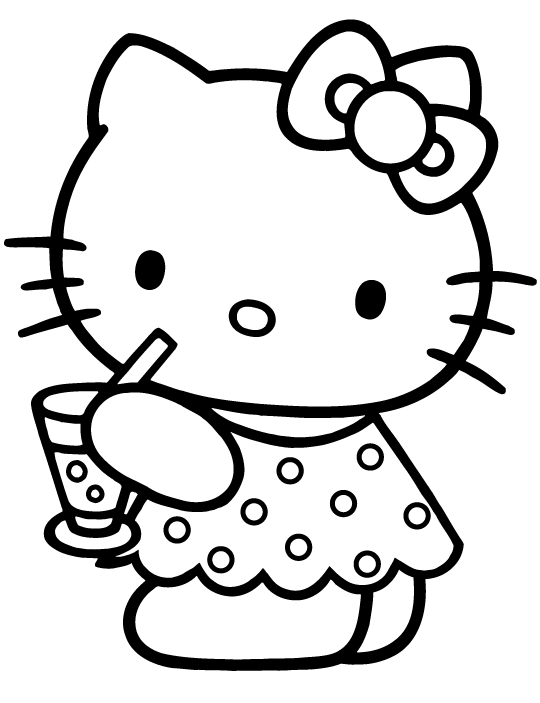 Dessin à colorier: Hello Kitty (Dessins Animés) #36853 - Coloriages à Imprimer Gratuits