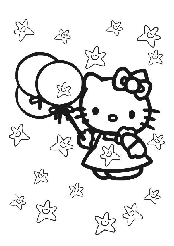 Dessin à colorier: Hello Kitty (Dessins Animés) #36862 - Coloriages à Imprimer Gratuits