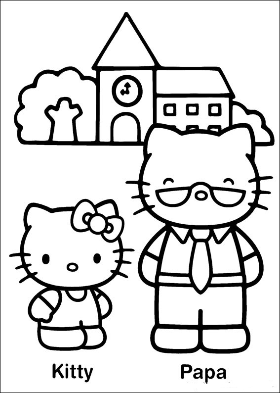 Dessin à colorier: Hello Kitty (Dessins Animés) #36863 - Coloriages à Imprimer Gratuits