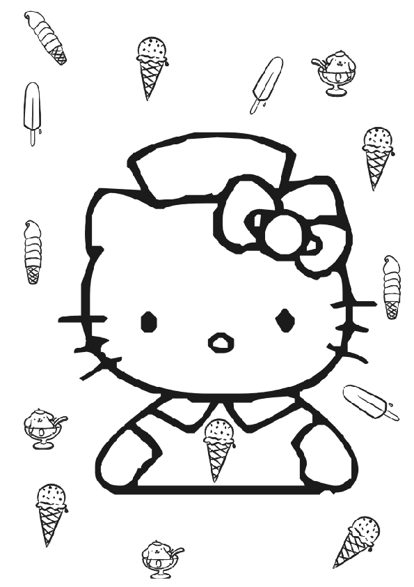 Dessin à colorier: Hello Kitty (Dessins Animés) #36907 - Coloriages à Imprimer Gratuits