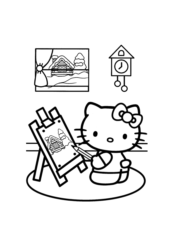 Dessin à colorier: Hello Kitty (Dessins Animés) #36919 - Coloriages à Imprimer Gratuits