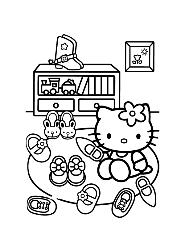 Dessin à colorier: Hello Kitty (Dessins Animés) #36942 - Coloriages à Imprimer Gratuits