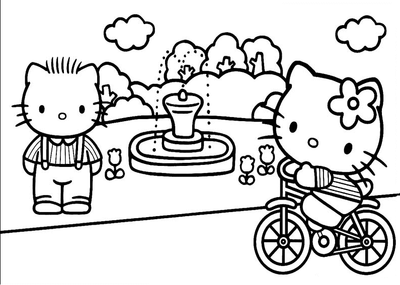 Dessin à colorier: Hello Kitty (Dessins Animés) #36951 - Coloriages à Imprimer Gratuits