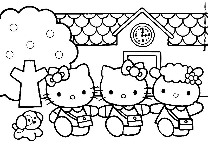 Dessin à colorier: Hello Kitty (Dessins Animés) #36952 - Coloriages à Imprimer Gratuits