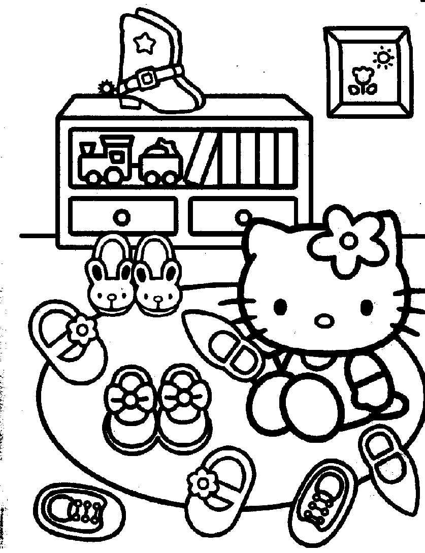 Dessin à colorier: Hello Kitty (Dessins Animés) #36956 - Coloriages à Imprimer Gratuits
