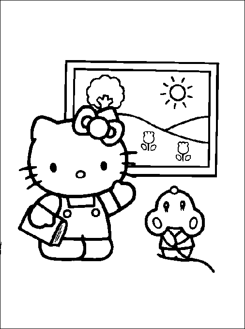 Dessin à colorier: Hello Kitty (Dessins Animés) #36970 - Coloriages à Imprimer Gratuits