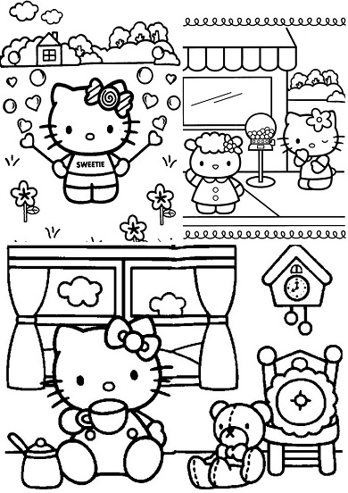 Dessin à colorier: Hello Kitty (Dessins Animés) #36979 - Coloriages à Imprimer Gratuits