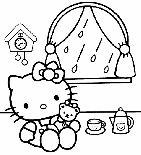 Dessin à colorier: Hello Kitty (Dessins Animés) #37000 - Coloriages à Imprimer Gratuits