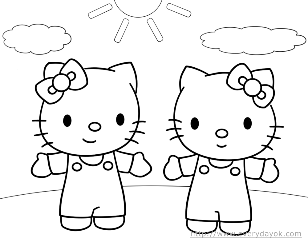 Dessin à colorier: Hello Kitty (Dessins Animés) #37010 - Coloriages à Imprimer Gratuits