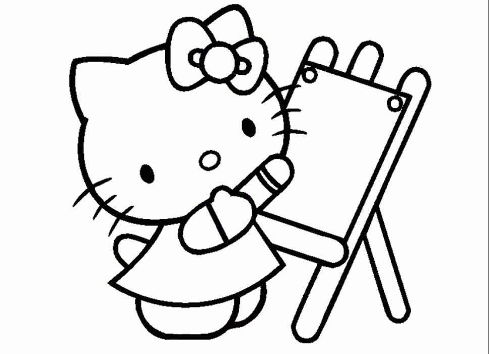 Dessin à colorier: Hello Kitty (Dessins Animés) #37013 - Coloriages à Imprimer Gratuits