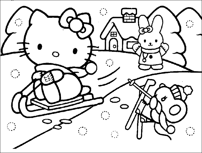 Dessin à colorier: Hello Kitty (Dessins Animés) #37019 - Coloriages à Imprimer Gratuits