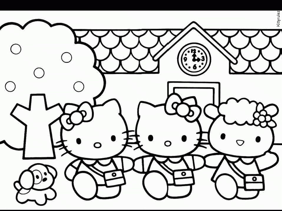 Dessin à colorier: Hello Kitty (Dessins Animés) #37080 - Coloriages à Imprimer Gratuits