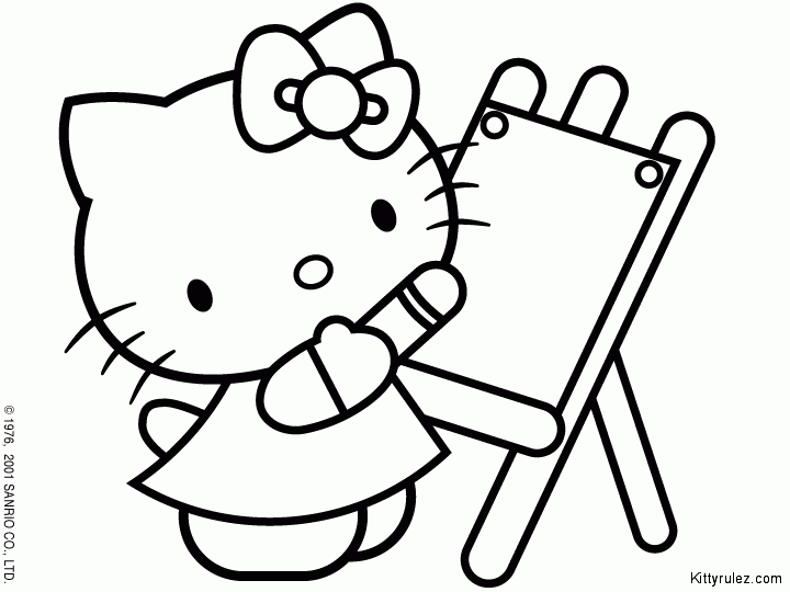 Dessin à colorier: Hello Kitty (Dessins Animés) #37094 - Coloriages à Imprimer Gratuits