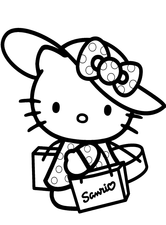 Dessin à colorier: Hello Kitty (Dessins Animés) #37104 - Coloriages à Imprimer Gratuits