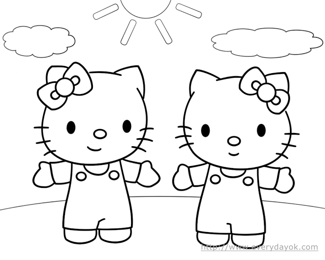 Dessin à colorier: Hello Kitty (Dessins Animés) #37108 - Coloriages à Imprimer Gratuits