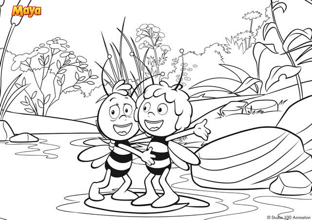 Dessin à colorier: Maya l'abeille (Dessins Animés) #28214 - Coloriages à Imprimer Gratuits