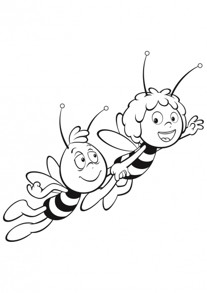 Dessin à colorier: Maya l'abeille (Dessins Animés) #28234 - Coloriages à Imprimer Gratuits