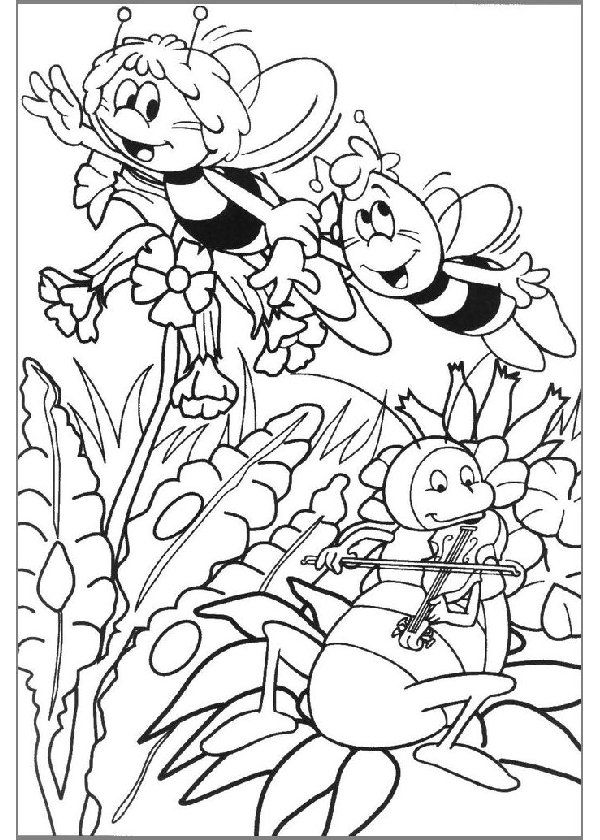 Dessin à colorier: Maya l'abeille (Dessins Animés) #28295 - Coloriages à Imprimer Gratuits