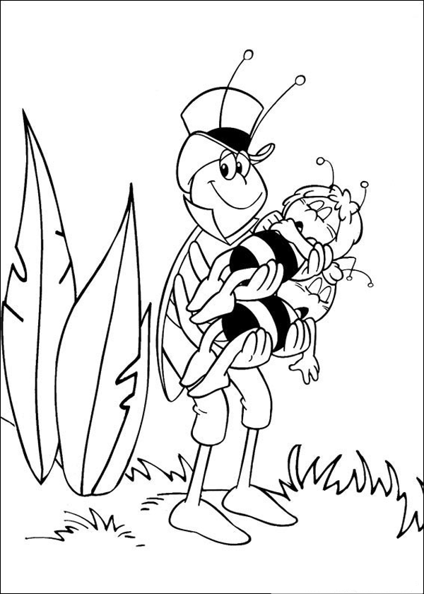 Dessin à colorier: Maya l'abeille (Dessins Animés) #28299 - Coloriages à Imprimer Gratuits
