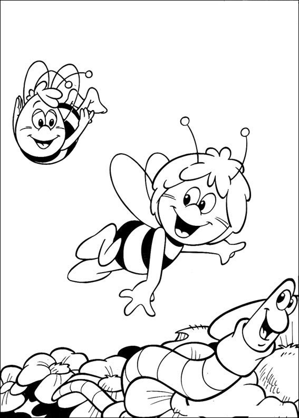 Dessin à colorier: Maya l'abeille (Dessins Animés) #28332 - Coloriages à Imprimer Gratuits