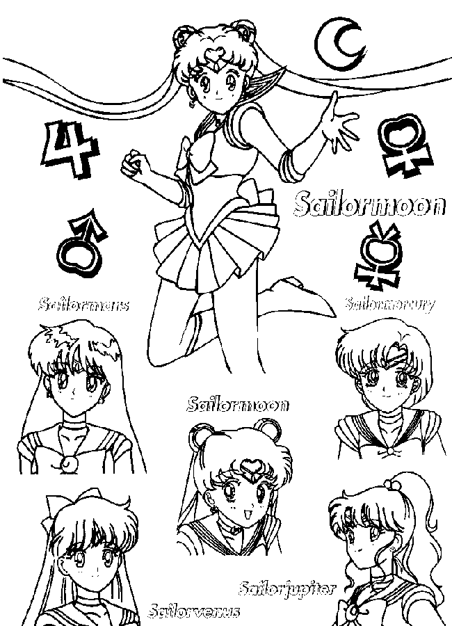 Dessin à colorier: Sailor Moon (Dessins Animés) #50389 - Coloriages à Imprimer Gratuits