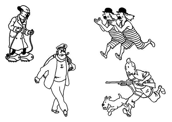 Dessin à colorier: Tintin (Dessins Animés) #25882 - Coloriages à Imprimer Gratuits
