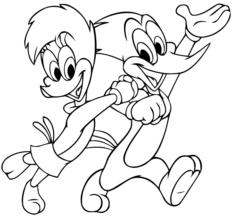 Dessin à colorier: Woody Woodpecker (Dessins Animés) #28412 - Coloriages à Imprimer Gratuits