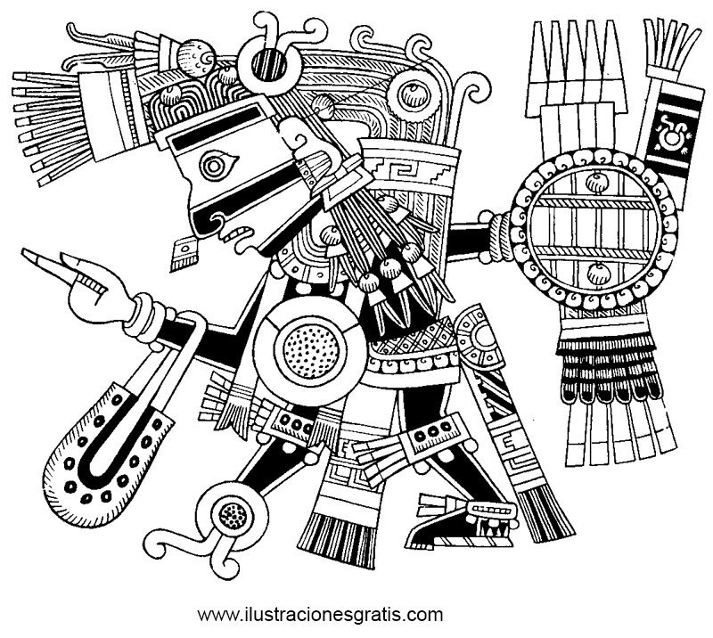 Dessin à colorier: Mythologie Aztèque (Dieux et Déesses) #111535 - Coloriages à Imprimer Gratuits