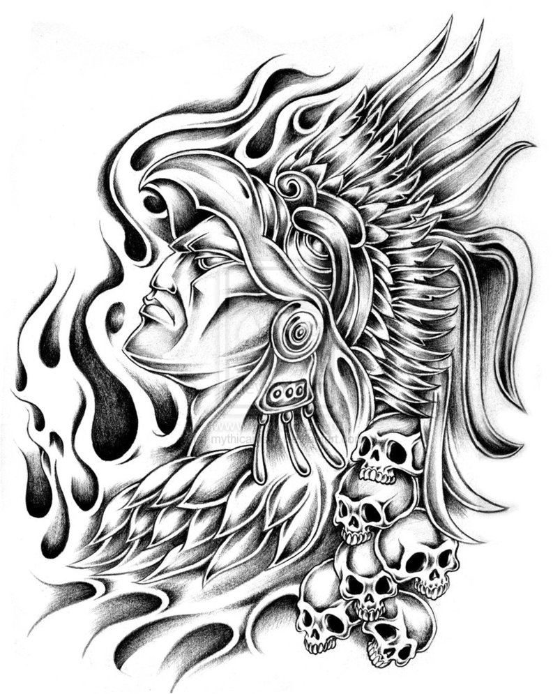 Dessin à colorier: Mythologie Aztèque (Dieux et Déesses) #111550 - Coloriages à Imprimer Gratuits