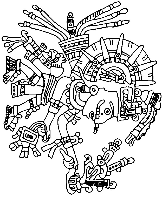 Dessin à colorier: Mythologie Aztèque (Dieux et Déesses) #111552 - Coloriages à Imprimer Gratuits