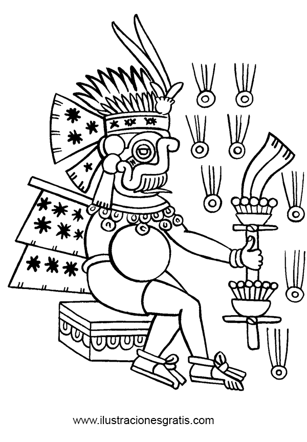 Dessin à colorier: Mythologie Aztèque (Dieux et Déesses) #111599 - Coloriages à Imprimer Gratuits