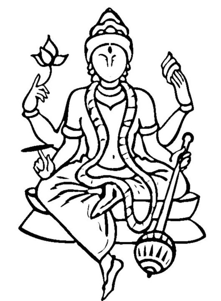 Dessin à colorier: Mythologie Hindou (Dieux et Déesses) #109227 - Coloriages à Imprimer Gratuits