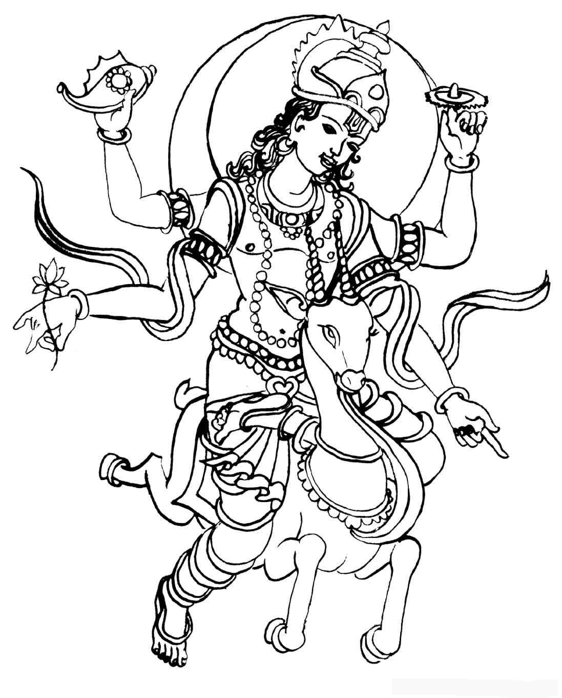 Dessin à colorier: Mythologie Hindou (Dieux et Déesses) #109240 - Coloriages à Imprimer Gratuits