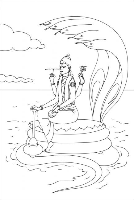 Dessin à colorier: Mythologie Hindou (Dieux et Déesses) #109264 - Coloriages à Imprimer Gratuits
