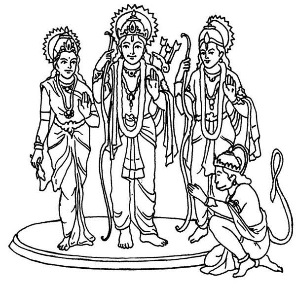 Dessin à colorier: Mythologie Hindou (Dieux et Déesses) #109420 - Coloriages à Imprimer Gratuits