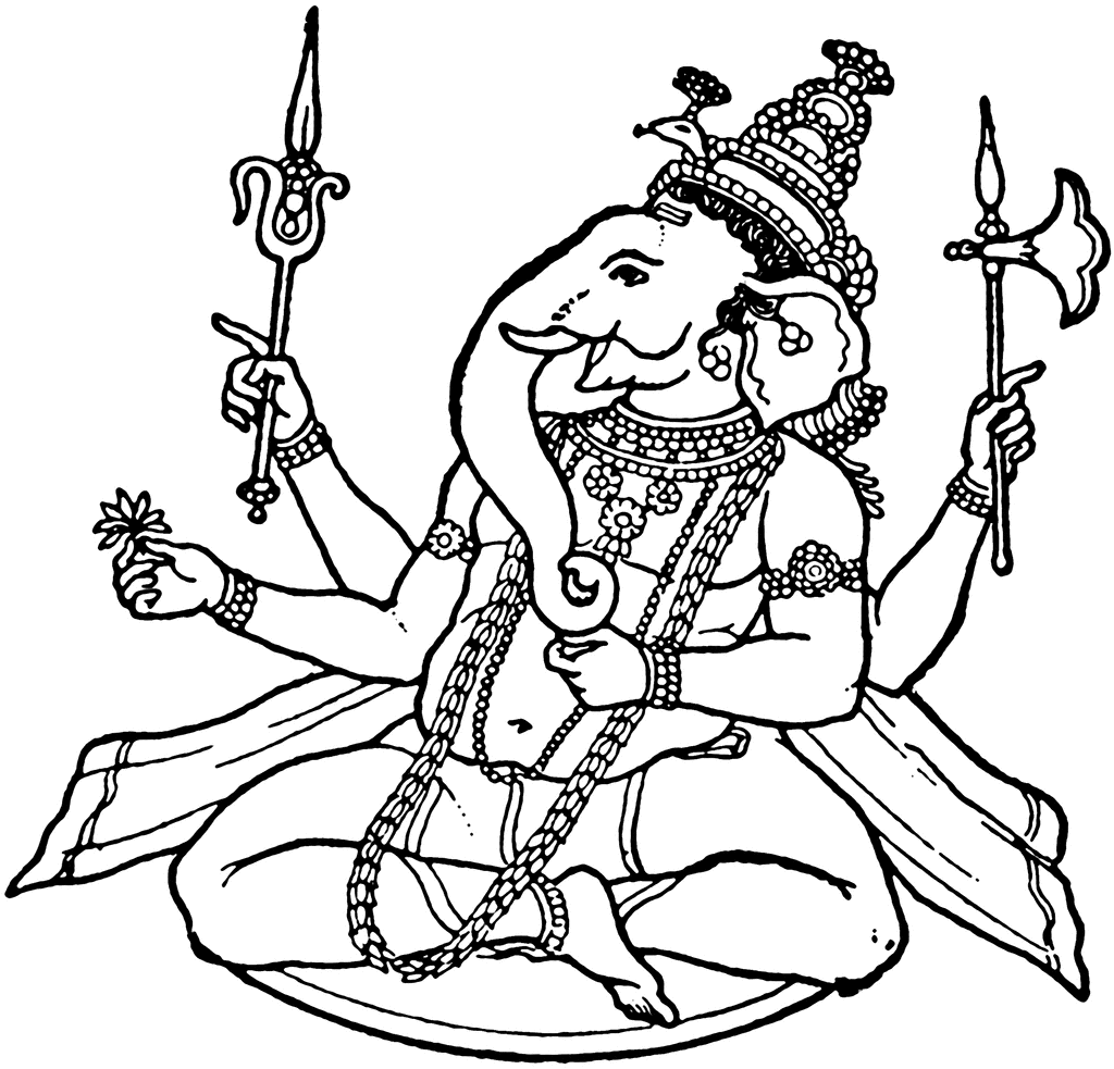 Dessin à colorier: Mythologie Hindou (Dieux et Déesses) #109433 - Coloriages à Imprimer Gratuits