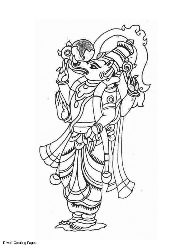 Dessin à colorier: Mythologie Hindou (Dieux et Déesses) #109443 - Coloriages à Imprimer Gratuits